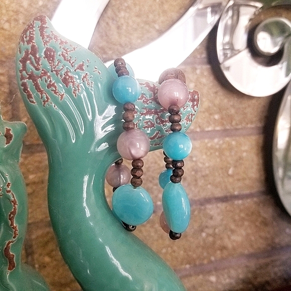 Blue & Brown Beaded Bracelet Set (2) - Picture 6 of 11